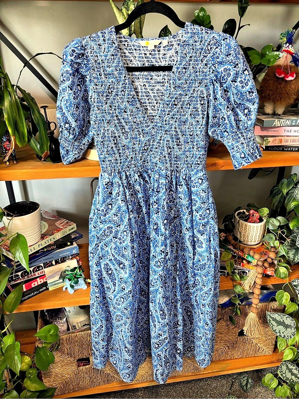 Boden Midi Dress in Blue & White Size 6P